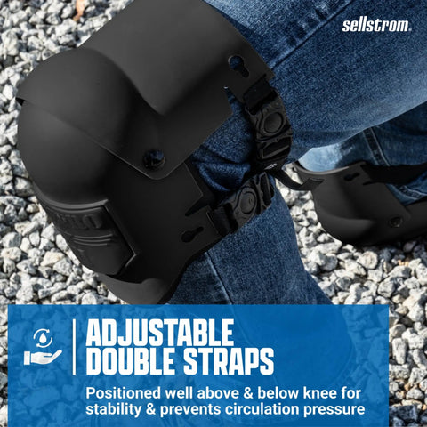 Ultra Flex KneePro Knee Pads For Men And Women With Thick Foam Cushioning And Heavy Duty Hard Outer Shell on person's knee