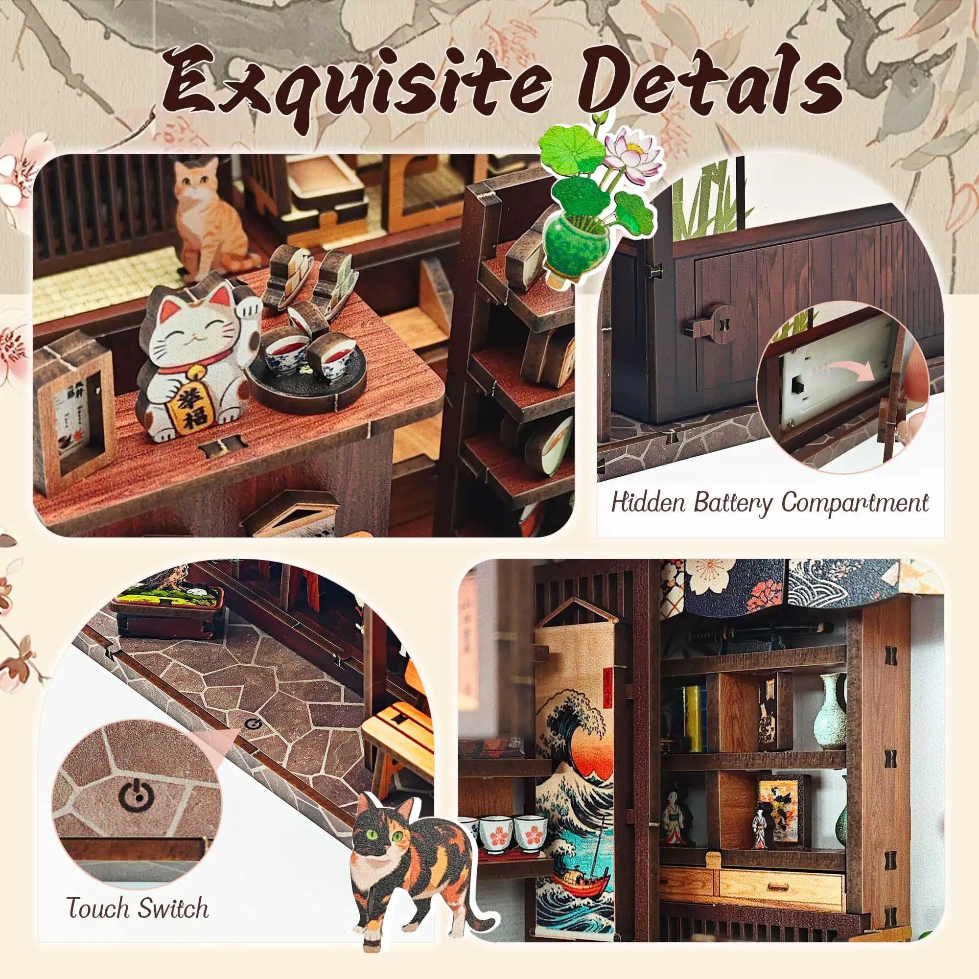 DIY Book Nook Kit Sakura Tea Pavilion - Quick 3H Build ✓