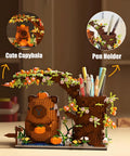 Epic 1880 Piece Capybara Themed Building Blocks Set For Kids And Adults, Cute Animal And Flower Construction Bricks Kit, Includes Pen Holder Desk Organizer, Dope Arts And Crafts Gift For Makers. Capybara desk organizer with flowers and pens