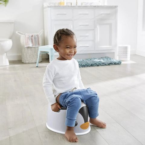 Nifty Toddler Potty Training Seat With A Cool Penguin Face And Sturdy Grasp Handles For Little Ones Featuring An Easy Clean Removable Bowl Built In Splash Guard And Travel Handle For Zero Hassle Bathroom Wins