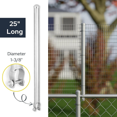 Chain Link Fence Height Extender Kit 25 Inch Galvanized Extension For Dogs 9 Pack With Steel Ties Keep Pups In And Critters Out