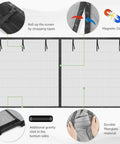 Heavy Duty 16x7 Ft Magnetic Garage Door Screen With Weighted Bottom For Two Car Garage, fiberglass mesh, magnetic closure