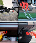 G80 3/8 Inch Chain Hook Set 4 Pack With 7100 Lb Working Load Limit Grab Hook Tow Hook in use for trailers and trucks