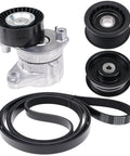 Top Tier Engine Drive Belt Tensioner And Idler Pulley Kit That Fits C230 C280 C300 C350 CLK350 E350 G450 Ml350 Ml550 S550 Slk350 And Lk350 For 2005 To 2011 Models Perfect Fit Replace Oem Parts No Worries, belt and pulleys