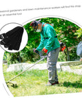 Gardener using Eight-Piece Adjustable Lawn Aerator Shoes Straps For Garden Spiked Sandals, tool inset highlighted.