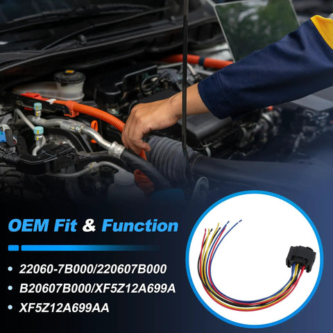 Engine Knock Detonation Sensor And 2 Pin Connector 3 3L For Nissan Frontier Quest Xterra Pathfinder Mercury Villager 1999 2000 2002 2004 Replacement 22060 7B000 Plug And Play Easy Drop In, installed in engine bay