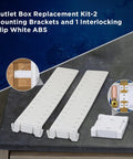Set Of 2 Icemaker Outlet Box Mounting Brackets With Interlocking Center Clip Replacement for Universal Supply Outlet Boxes