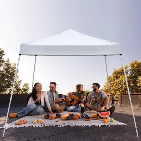 10x10 Pop Up Gazebo Tent With Slant Leg Frame, Waterproof Canopy With UV Protection, Easy Setup For Parties, BBQs, Weddings And More