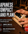 Top Shelf Japanese Kanna Block Plane, Slick Smoothing Tool For Fine Carpentry And Razor Sharp Bevel Edges, Hella Compact Woodworking Hand Plane Shop Essential in use on wood.