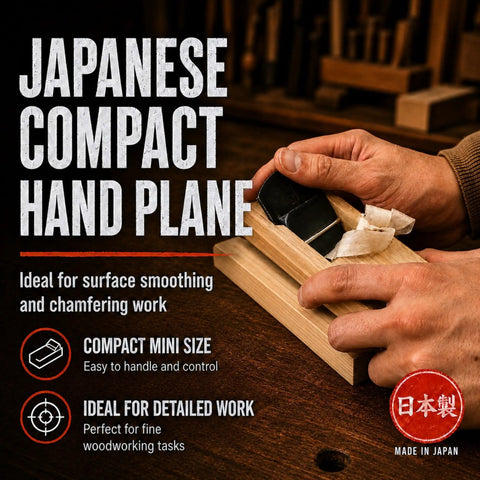 Top Shelf Japanese Kanna Block Plane, Slick Smoothing Tool For Fine Carpentry And Razor Sharp Bevel Edges, Hella Compact Woodworking Hand Plane Shop Essential in use on wood.