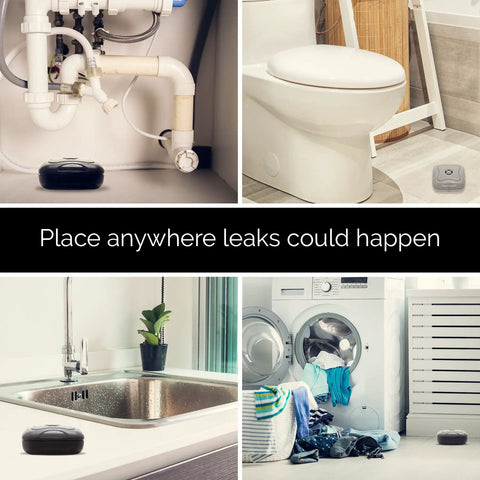 8 Pack Water Leak Detectors 95 Decibel Flood Alarm Sensor Kit for Bathrooms Basements Laundry Rooms Garages Attics and Kitchens