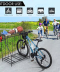 Three Bike Stand Rack For Garage Storage And Indoor Outdoor Use, adjustable slots, holding sports equipment and mountain bike