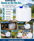 Foldable Water Container With Spigot For Camping And Travel 3 Liter Accordion Water Jug with handle and spout in various uses