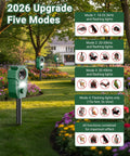 Solar Ultrasonic Deer Repellent With Motion Sensor And Led Flashing Lights For Outdoor Yard Garden And Lawn Keep Deer Cats Raccoons Coyotes And Dogs Away With Waterproof Weatherproof Design 5-mode panel