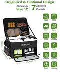 Golf Trunk Organizer With Two-Layer Storage And Shoe Pocket, Keeps Golf Gear Sorted In Your Ride, Durable EVA Construction, Black