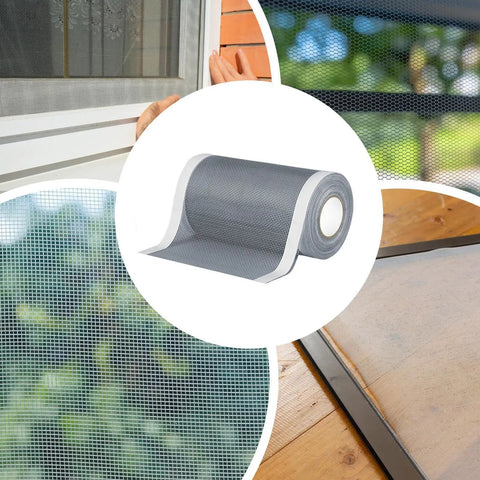 DIY Window Screen Repair Tape Waterproof Mesh Patch for Home Bedroom Living Room Bathroom Kitchen Dorm Office Garage and Patio Holes Easy Tear No-Brainer Repairs Cuttable Precise Mesh Repair with roll and applications view