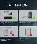 Installation guidelines for Second Generation WiFi Smart Light Switch, White 4 Gang, 2.4GHz WiFi, Neutral Wire Required