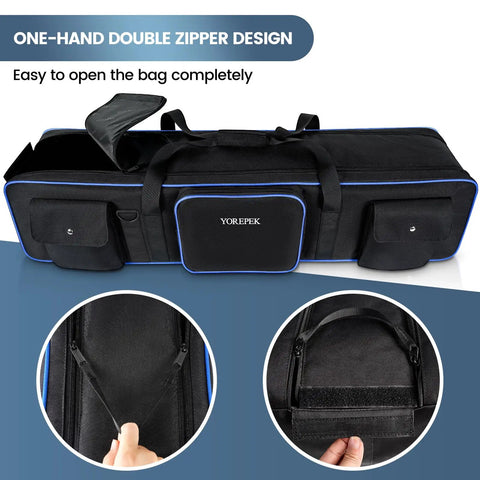 Beefed Up Heavy Duty Tripod Carrying Case Bag 50.5 Inch Long Waterproof Nylon Gear Case with two removable pads and zipper design
