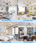 Dope Contemporary Sputnik Chandelier 8 Light Brushed Nickel Pendant Lighting in modern living room and dining room setups
