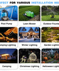 Collage showing uses for Three Pack Outdoor Extension Cord Safety Cover With Waterproof Seal And Weatherproof Electrical Box.