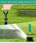 Sprinkler Head Tool Set for Rain Bird Irrigation Systems, Pull Up and Rotor Adjustment Tools shown in lawn setup