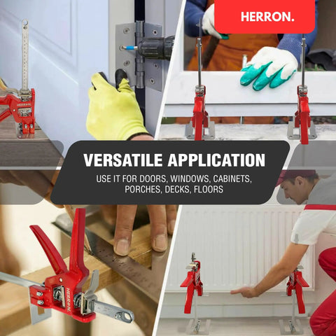 Herron 2 Pack Labor Saving Arm Jacks shown in use for doors and cabinets, highlighting ergonomic handles and practicality.