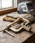 Super Durable Welding Ground Clamp With Brass And Plastic Build For Home Or Field Jobs, showcasing heavy-duty design.