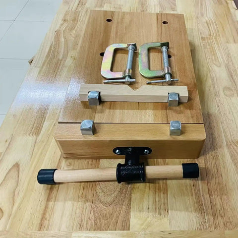Durable Beech Wood Workbench Vise For Home Hobbyists And Woodshops Desktop Woodworking Vise With G Type Fixing Clips And Four Metal Limit Blocks Built For Chiseling Planing And Sawing Projects.