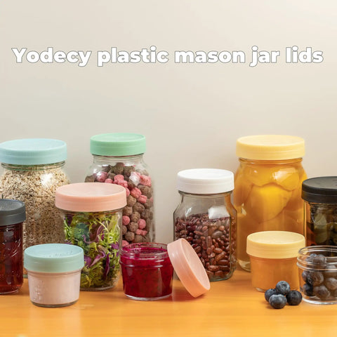 16 Pack Gray Plastic Mason Jar Lids One Piece Tight Seal No Silicone Washers Needed Eight Wide And Eight Regular Mouth Fits Popular Pantry Styles Straight Up Hassle Free Setup For Weekend Canning Batches
