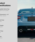Premium Silicone License Plate Frame For Front Or Rear Mounts, Rust Proof, Weather Resistant, installed on blue car rear
