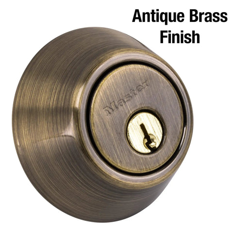 Keyed Entry Door Lock With Single Cylinder Deadbolt And Tulip Style Knob In Antique Brass Finish, Great For Indoor And Outdoor Use