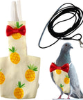 Pigeon Diaper Pants Harness And Leash For Birds No Fuss Adjustable Harness Breathable Cotton Diapers with XL Pineapple Pattern