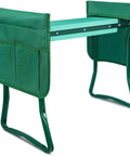Garden Kneeler And Seat Foldable Bench With Soft EVA Foam Pad For Comfort All In One Outdoor Stool For Gardening Fishing And Camping Two Tool Pouches Included Green