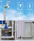 Image showing Pipe Insulation Wrap 2 Inch Wide 33 Feet Self Adhesive Foam Tape With Aluminum Foil Shield on outdoor pipes.
