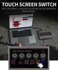 Laptop with USB Audio Interface for PC With Touch Control, XLR Inputs, and touch screen switch on carpet