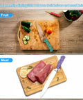 No Sweat Knife Handle Heat Shrink Sleeves 4 Pack Solid Kitchen Cutter Wrap on cutting boards for fruit and meat.