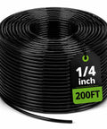 Two Hundred Feet One Quarter Inch Drip Irrigation Tubing Flexible Durable Garden Watering Hose roll with label