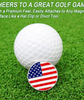 Golf Ball Markers With Hat Clip Set, Dope Assorted Pattern Markers And American Flag Design, Durable Iron Divot Tools