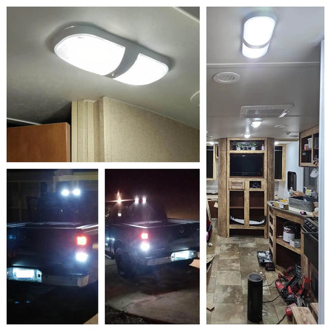 Ten Pack T10 LED RV Interior Bulbs 12V 24V Bright White 6000K 300 Lumens 2W Low Power Replacement For Car Boat Camper Trailer