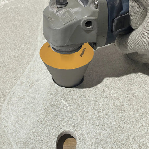 Using diamond beveling chamfer bits for enlarge and shape holes in tile marble glass granite ceramic pro grade countersink drill bits 27mm.