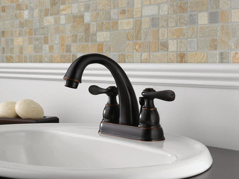 Centerset Chrome Bathroom Faucet For 4 Inch 3 Hole Vanity Sink With Metal Push Pop Drain Assembly And No Fuss Easy DIY Install Model B2596LF Built To Last