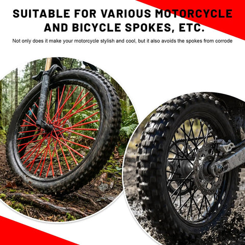 72 Piece Purple Bicycle Spoke Covers Dope Wheel Skins Fit 8 To 21 Inch Rims Universal Rim Wraps on dirt bike and bicycle