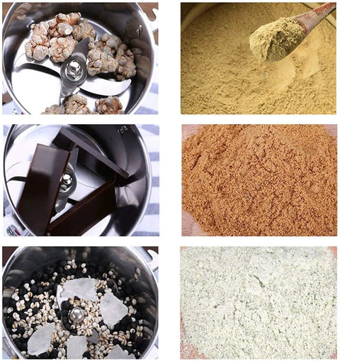 Stainless Steel Grain Mill Grinder for Home and Commercial Use, Superfine Powder Machine grinding spices and nuts