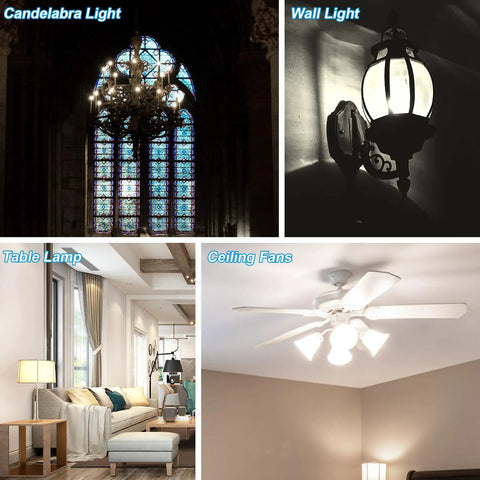 Led E12 Candelabra Light Bulbs 40W Equivalent 450Lm 5W Non Dimmable Daylight White 5000K Type B For Ceiling Fans And Chandeliers Six Pack Save Some Bucks On Bills Long Lifespan 25,000 Hours