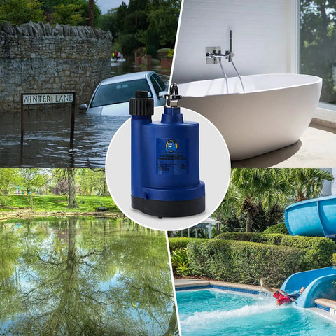 1/4 HP Submersible Water Pump Portable Thermoplastic Utility Pump for Easy Water Removal Perfect for Basements navy blue