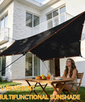 85 To 90 Percent Shade Cloth For Garden Plants Six By Three Point Two Feet Black Sun Block Shade Cover installed over patio