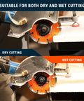 Four And One-Half Inch Segmented Diamond Saw Blades Two-Pack For Angle Grinder Heavy Duty Pro Grade Fast Cutting Wheel in use