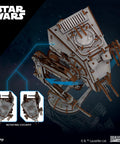 Wooden Star Wars AT ST Walker 3D Puzzle Featuring Smooth Shifting Gear System That Delivers Real Walking Motion knockout view of rotating cockpit mechanism.