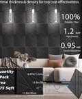 Top Shelf 12 Inch Acoustic Panels For Walls High Density Soundproof Polyester Foam Tiles on a modern living room wall.