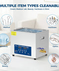 Stainless Steel 10L Commercial Ultrasonic Cleaner Machine With Timer And Heater for cleaning medical, lab, beauty, and hardware items.